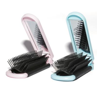 China Pocket Mirror Hair Brush and Folding Mirror, Compact Massage Comb for the Pocket, for Wet or Dry Hair for sale