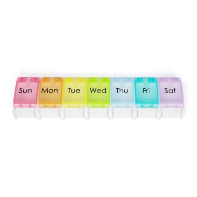 China Rainbow Weekly Pill Organizer, Portable 7 Day Travel Pill Box, Compact Dispenser Medicine Case GW5106 for sale