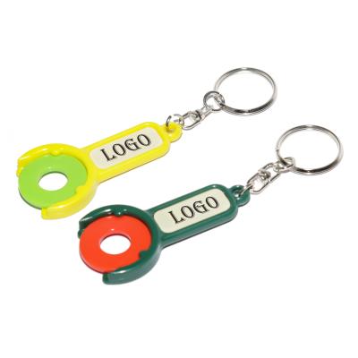 China Plastic plastic key chain with split ring, brand souvenir for exhibition, cheap key chain for sale