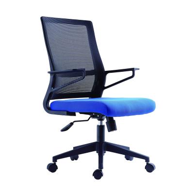 China Mid Back (Waist) Nylon Base Good Mesh Office Chair Blue Factory Prices Adjustable For Staff for sale