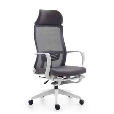 China Office Rocking Chairs (Height) High Adjustable Swivel Mesh Back White Ergonomic Mesh Chair With Footrest for sale