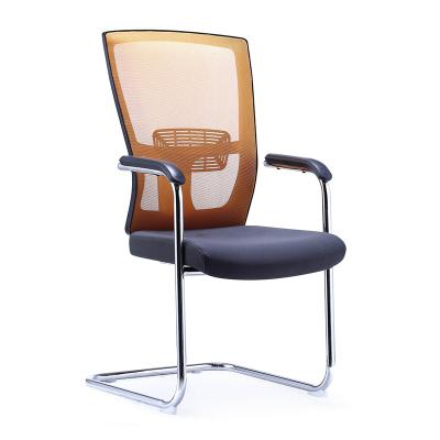 China Large Removable Cover 1.5mm Chrome Base PU Fixed Armrest Visitor Chair for sale