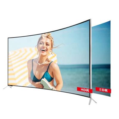 China Hotel TV New model OEM ultra HD wifi 1G+8G metal shell tempered glass OLED smart tv 32-85 inch led curved screen tv televisions for sale