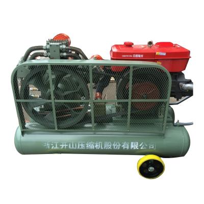 China Best price 25hp diesel engine lubricated belt driven reciprocating reciprocating piston air compressor for sale for sale