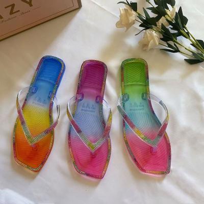 China Wholesale Anti-Smell Girls Flip Flop Soft Flip Flop Summer Beach Indoor Indoor Summer Beach Slippers for Women Rhinestone Crystal Flip Flop for sale