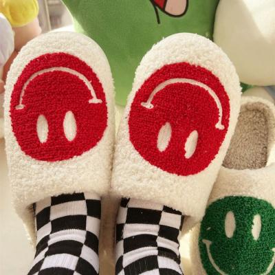 China Moji Smiley Face Furry Womens Household Cartoon Fashion Cotton Slippers Trend 1PCS Indoor Face Non-Slip Cute Wholesale Big for sale