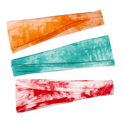 China Wholesale Hot Selling Yoga Hair Tie Sports Headband Women's Wide Sweat-absorbent Headwear Band Scarf Hair Accessories for sale