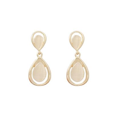 China Wholesale FASHIONABLE Silver Temperament Opal High Quality Earrings Needle Pearl Earrings Women Personality Circle Earrings Explosive for sale