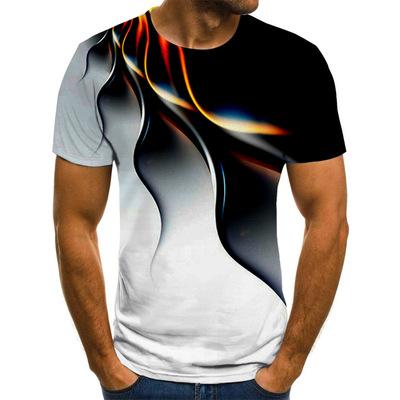 China Wholesale QUICK DRY 2021 Lightning 3D Black Men's T-shirt T-shirt Men Shirt for sale