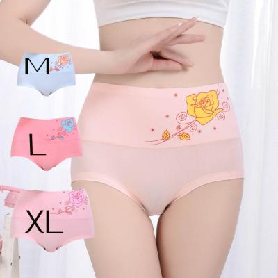 China 2021 hot sale women's high waist women's breathable panties milk silk cotton panties belly plus size underwear for sale