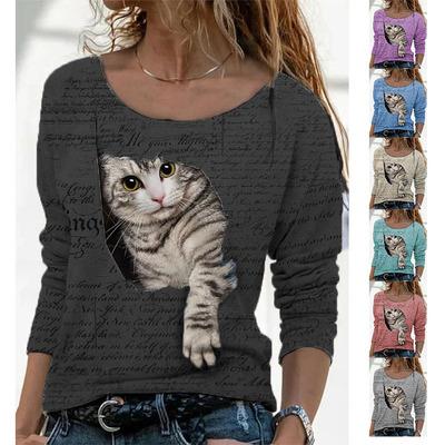 China Wholesale Amazon 2021 QUICK DRY cats print T-shirt women's short sleeve T-shirt basing shirt women shirt for sale