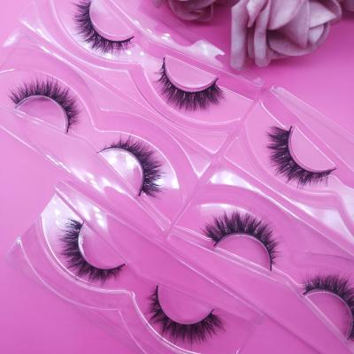 China Mink Wholesale Natural Long 12mm Full Criss Cross Strip Daily False Eyelash 3d Lashes Extension for sale