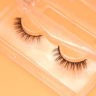 China Wholesale Feather Lashes Natural False Synthetic Silk Bottom Full Length Mink Strip Lashes Top and Bottom Lashes for sale