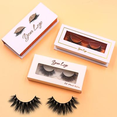 China Private Label 25MM Lashes 5D Mink False Eyelashes With Custom Recyclable Eyelash Packaging Box for sale