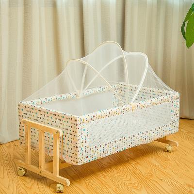 China Multi-Functional Universal Crib Eco-Friendly Portable Single Crib Baby Crib Pine Baby Hutch Small Rocking Crib Tent for sale