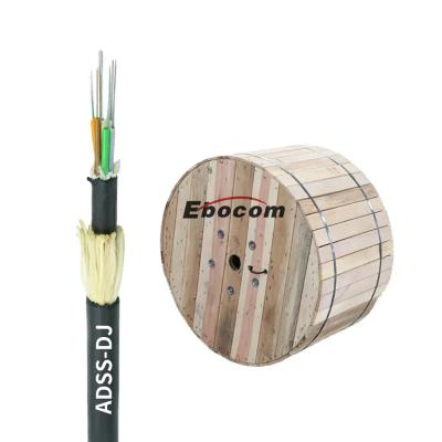 China High speed ADSS fiber Optica cable outdoor g652d 24 core hilos single mode span 300 Aramid yarn double PE jacket for sale