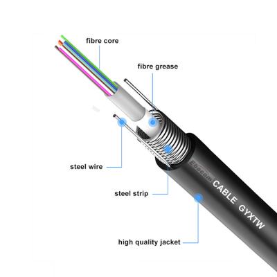 China GYXTW Fiber Optic Cable 2-24core g652d Direct Burial Bending Radius 10-20D for Internet Installation for sale