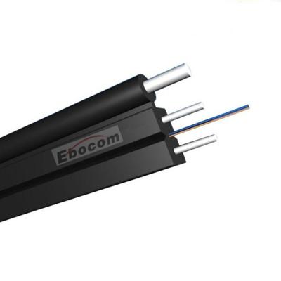 中国 ブラック Ebocom 自己サポート ファイバードロップケーブル / メッセージワイヤー付き FTTH ドロップケーブル 販売のため