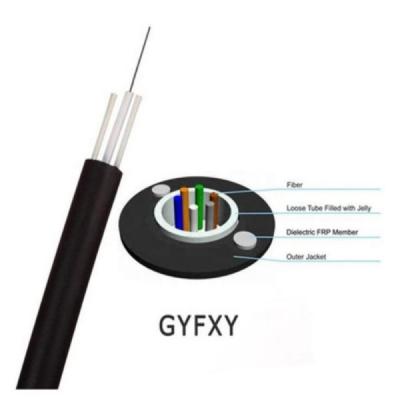 China Outdoor GYFXY Optical Fiber Cable 12 core G652D for Long Distance Communication en venta