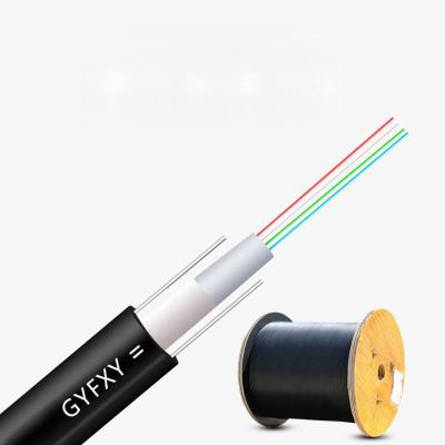 China Outdoor Non-Metallic FRP Aerial GYFXY Cable 4 6 8 12 Core Single Mode G652D Fiber Optic Cable en venta