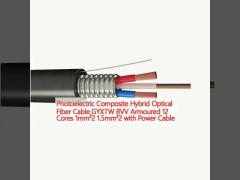 Photoelectric Composite Hybrid Optical Fiber Cable GYXTW RVV Armoured 12 Cores 1mm²2 1.5mm²2 with Power Cable