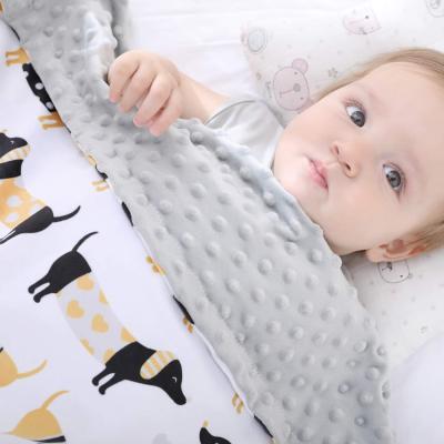 China Factory Wholesale Lovely Design Double-Layer Soft Baby Wrap Anti-Pulling Wrap Custom Minky Blanket for sale