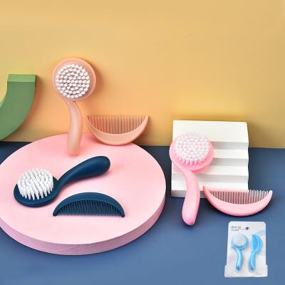 China Eco-freindly Newborn Massage Scalp Baby Comb Plastic and Nylon Baby Comb Massager Comb Brush for sale