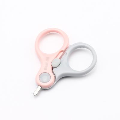 China Eco-freindly Baby Nail Scissors With Lock Safety Prevention Clip Infant Neonatal Baby Nail Clipper Scissors Manufacturers Wholesale for sale