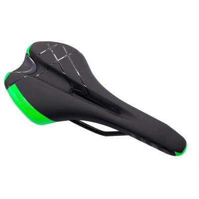 China Ventilation Premium PU Mtb Saddle Shock Absorption Promotional Leather Outdoor Saddle for sale