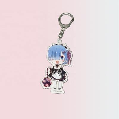 China Photo Plastic Acrylic Key Chain Laser Cut Plastic Diy Design Customized Printed Clear Anime Glitter Acrylic Charm Custom for sale