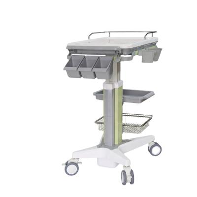 China Hospital Customization Height Adjustment Nursing Medical Ultrasound Cart Silence Caster With Storage for sale