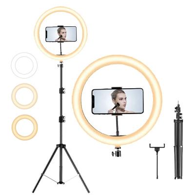 China M33 13 Inch 33CM LED Photographic Ring Light Adjustable Camera Ring Light With 2.1M Tripod Stand Dimmable Ringlight for sale