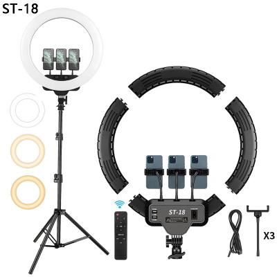 China Assembled Adjustable Amazon Shine\Buttons Assembled Ring Lamp 18 Inch 45cm With 2.1m Tripod Live Replenishment Light Make Up Photograpgic Ring Light for sale