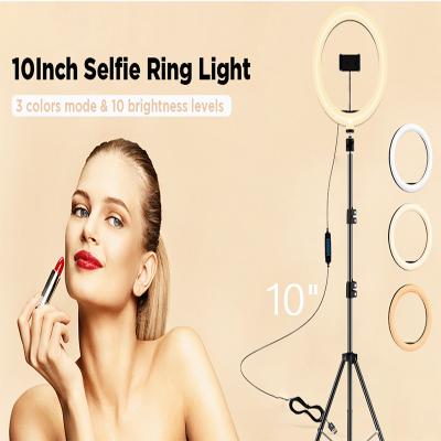 China Hot Sale10inch/26cmABS+PC Materialled ring lightwith 1.7M tripod standFor photography Adjustable brightness for sale