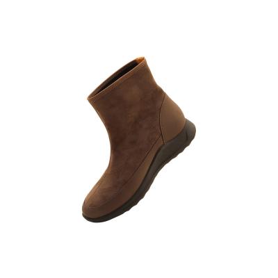 China New thermal free sample high quality wholesale fashion cashmere thin leather ladies short boots for sale