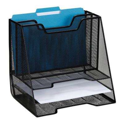 China Black Office File Folder Metal Wire Mesh Desk Organizer for sale