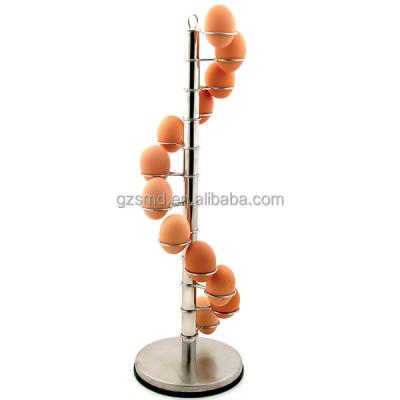 China Wholesale Metal Kitchen Countertops 12 Cups Stainless Steel Spiral Egg Holder for sale