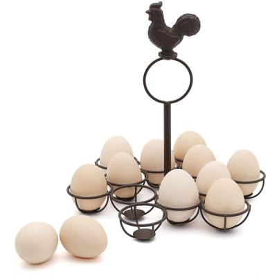 China Rustic Countertop Wire Free Kitchen Rack Egg Basket Display Tray for sale