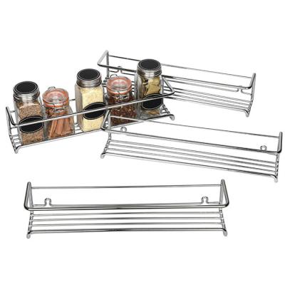 China None Wholesale Spice Rack 4 Metal Wire Set Wall Mounted for sale