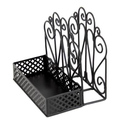 China Tool Holder Black Wire Metal Salt and Organizer Rack, Table Cart, Salt Pepper Napkin Pepper Rack for Kitchen Table for sale