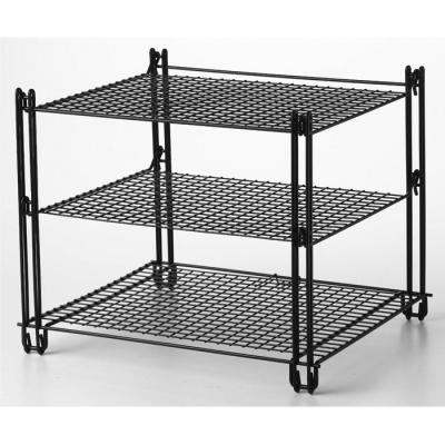 China Metal Shopping Wholesale 3 Tier Wire Folding Stackable Cooling Rack for sale