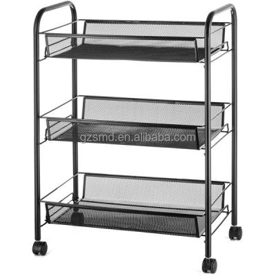 China Wholesale Factory Price Storage 3 Metal Mesh Storage Cart of 4 5 Tiers with Baskets for sale