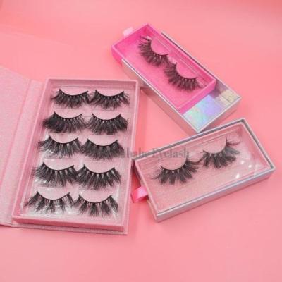 China Wholesale Natural Long 3d 25mm Real Mink Eyelashes Eyelash Vendor Mink Eyelashes Customized Packaging Box Private Label for sale