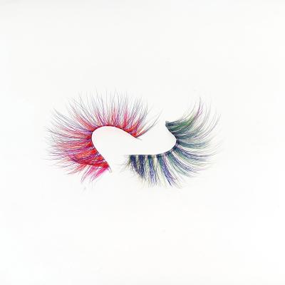 China Natural Colored Mink Rainbow False Eyelash 3d Strip False Eyelash With Custom Package for sale