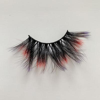 China Fake 3d Wholesale 3d False Lashes Perfect Double Layered Colored Mink Eyelash for sale