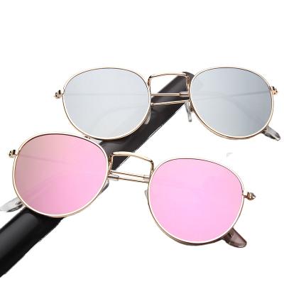 China Sun Glasses YX716 25 Colors Hot Sale Women Glasses Pink Ladies Gift Eyewear Sun Glasses Shape Girl Metal Round Shades Sunglasses for sale