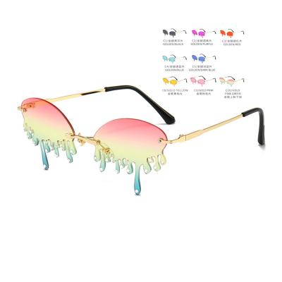 China YX125 Fashion Sunglasses Women Shape Rhinestone Diamond Shades Funny Party Eyewear Sun Glass Tears Crystal Sunglasses Irregular for sale