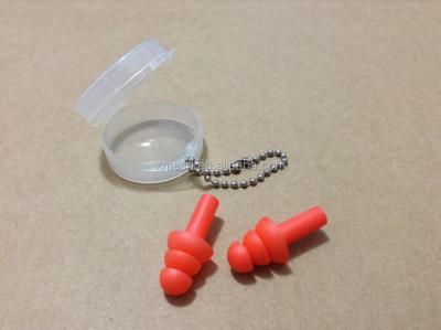 China Soundproof And Anti Swimming Noise Silicon Earplugs In Orange Color for sale