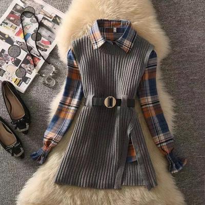 China Two-Piece Fashion Women Anti-Shrink Vest Shirt Set Autumn for sale