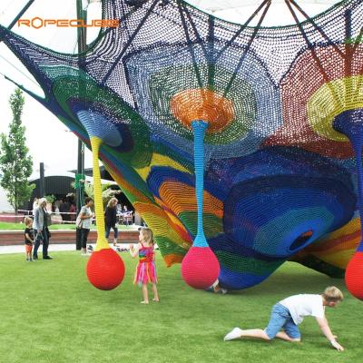 China Unpowered Climbing Trampoline Rainbow ROPECUBE Paradise Nebula Exploration Nylon Outdoor Large Park Net Super Net Combination for sale